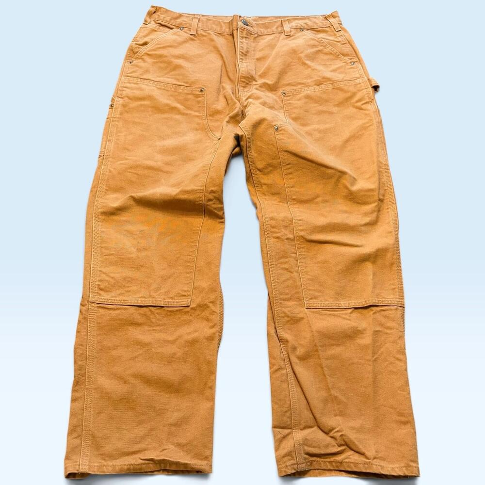 Carhartt B136 Pants Mens 40x32 Brown Loose Original Fit Duck Carpenter Work